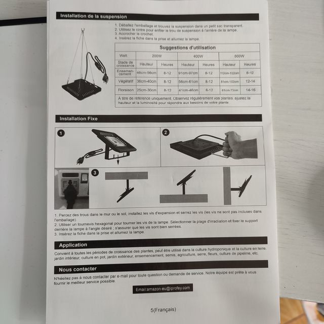 Lámpara Cultivo LED Profey P600