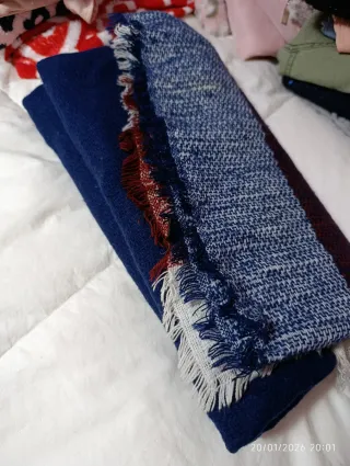 Bufanda grande cuadros azul y rojo