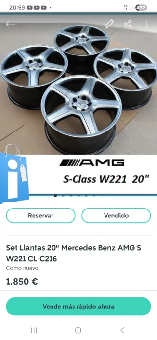 3 / 4 set de 4 llantas amg 20"