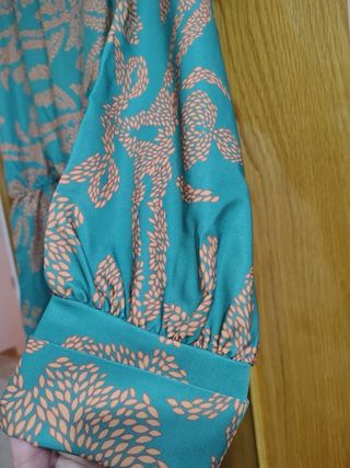 Vestido largo estampado verde