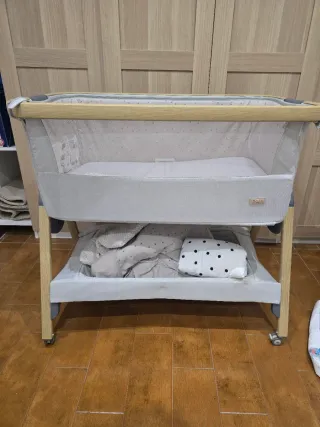 Cuna colecho madera y textil