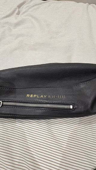 Cazadora Piel Replay Negra