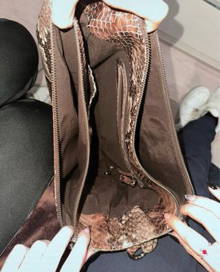 Bolso Tosca Blu Piel Serpiente Marrón Negro