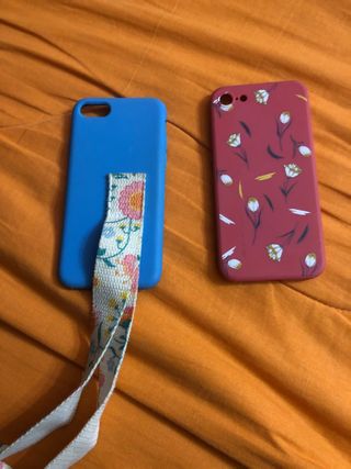 Cover iPhone 8 Blu e Rosa Floreale