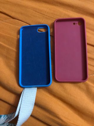 Cover iPhone 8 Blu e Rosa Floreale