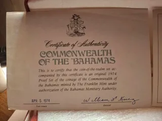 BAHAMAS 1974 Set 9 Monete Proof