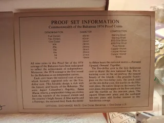 BAHAMAS 1974 Set 9 Monete Proof