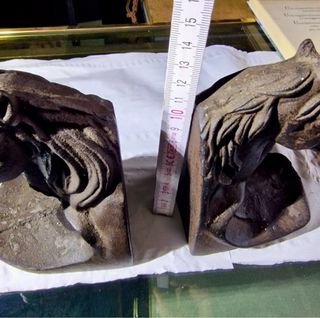 Coppia fermalibri cavallo in ghisa