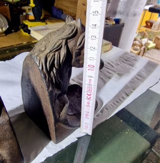 Coppia fermalibri cavallo in ghisa