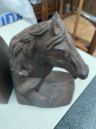 Coppia fermalibri cavallo in ghisa