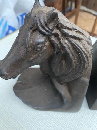 Coppia fermalibri cavallo in ghisa