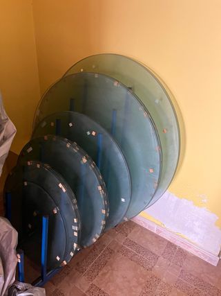 Cristal para mesa redonda verde varias medidas