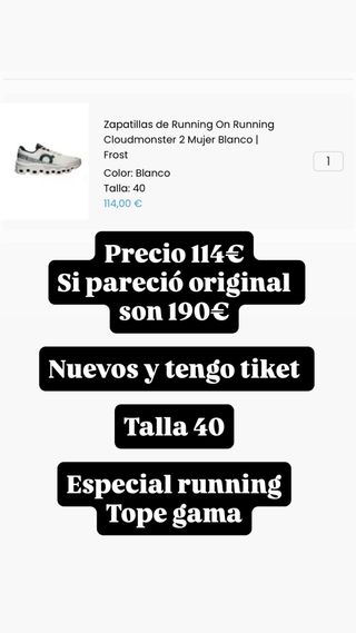 Zapatillas On Running Nuevas Talla Errónea