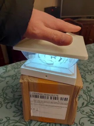 Luce solare da giardino bianca e trasparente