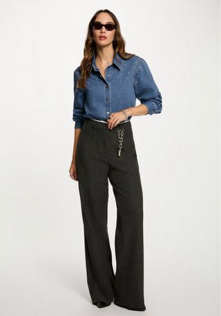 Camisa vaquera Morgan pedrería Talla XS