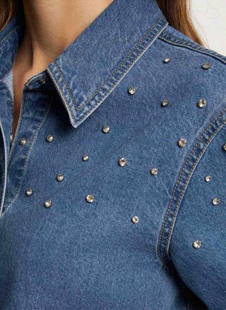 Camisa vaquera Morgan pedrería Talla XS