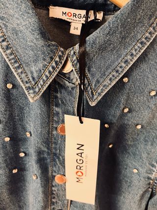 Camisa vaquera Morgan pedrería Talla XS