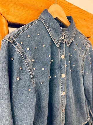 Camisa vaquera Morgan pedrería Talla XS