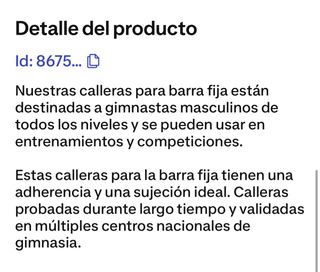 Calleras Gimnasia Artística Masculina - Talla 0