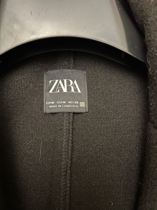 Abrigo Negro Zara Talla M
