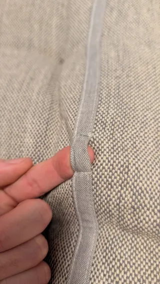 Cabecero acolchado tela beige y marrón