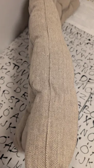 Cabecero acolchado tela beige y marrón