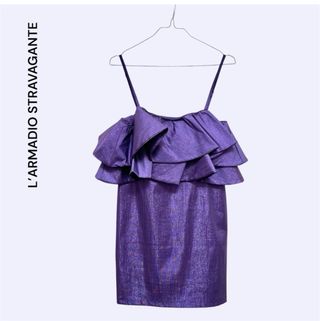 Mini abito Zara volant lurex argento