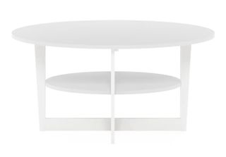 Mesa de centro ovalada blanca