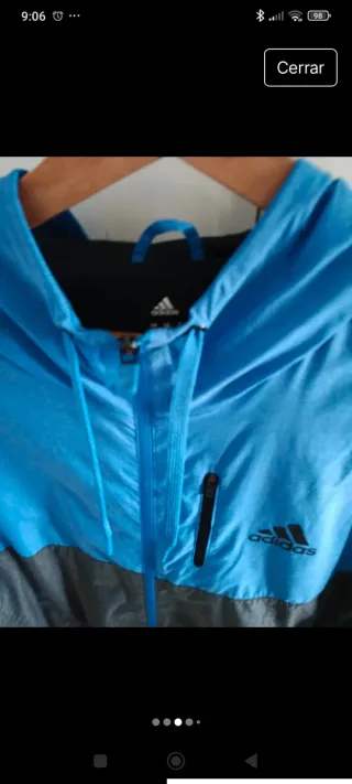 Chaqueta Adidas Hombre Talla L Azul/Gris