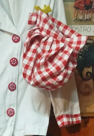 Costume Carnevale Chef Rosso Bianco taglia 46