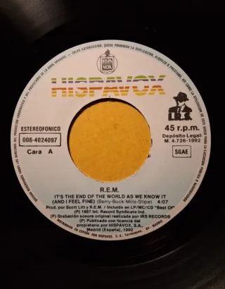 Single de R.E.M.: "It's The End Of The World"-1987