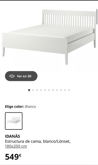 Cama con colchón de 180*200 Ikea blanca