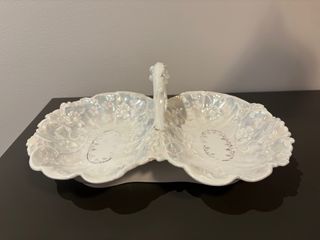 Gran bandeja entremesera antigua porcelana Weimar