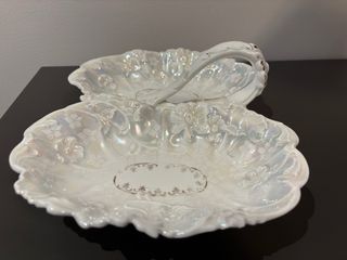 Gran bandeja entremesera antigua porcelana Weimar