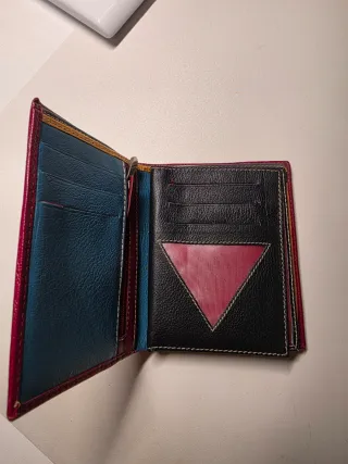 Cartera de piel roja/granate