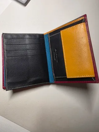 Cartera de piel roja/granate