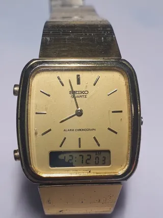 Seiko H448-5080 Reloj Digital Analógico Dorado