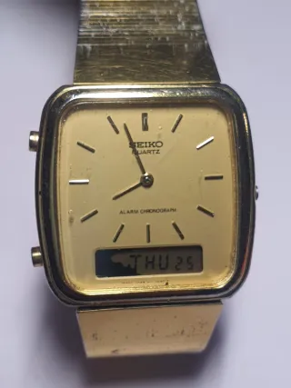 Seiko H448-5080 Reloj Digital Analógico Dorado