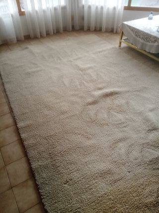 Alfombra de lana beige 300x200 cm