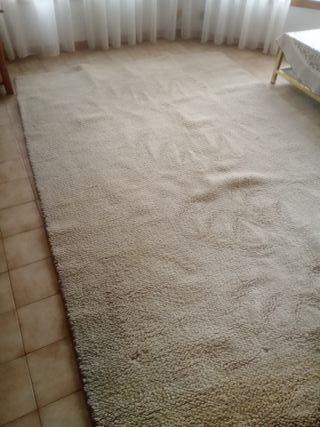 Alfombra de lana beige 300x200 cm