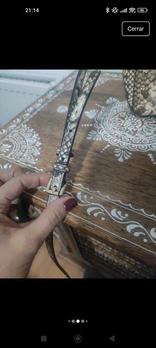 Bolso Michael Kors Piel Serpiente Beige/Gris