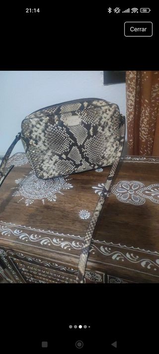 Bolso Michael Kors Piel Serpiente Beige/Gris