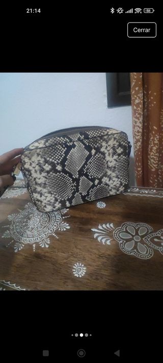 Bolso Michael Kors Piel Serpiente Beige/Gris