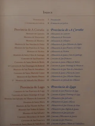 Libro conventos e mosteiros de Galicia