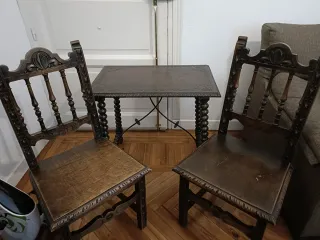 Conjunto Muebles Antiguos Castellanos Madera