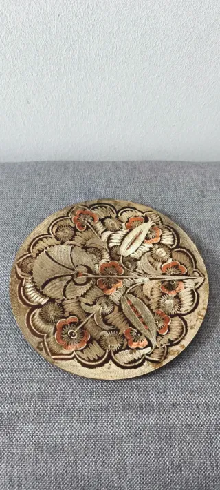 Plato decorativo cobre pared años 60