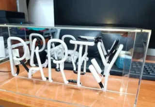 Letrero Neón Azul Party