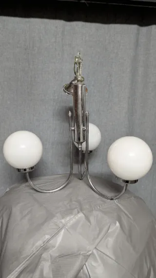 Lámpara de salón 3 esferas cromada