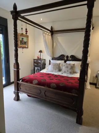 Cama Dosel Madera Oscura