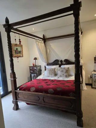 Cama Dosel Madera Oscura